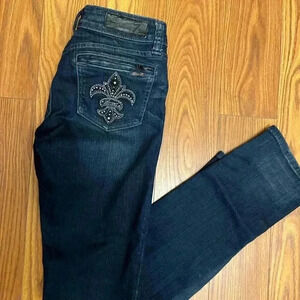 Seven 7 Studded Slim Straight Jean Blue 28